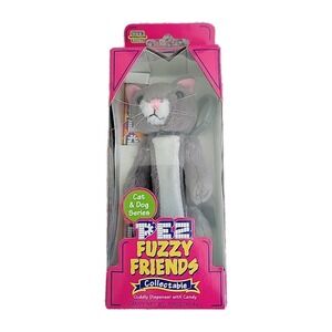 Pez FUZZY FRIENDS OSCAR‎ THE CAT Dispenser & Clip GRAY 2002, VINTAGE, NIB